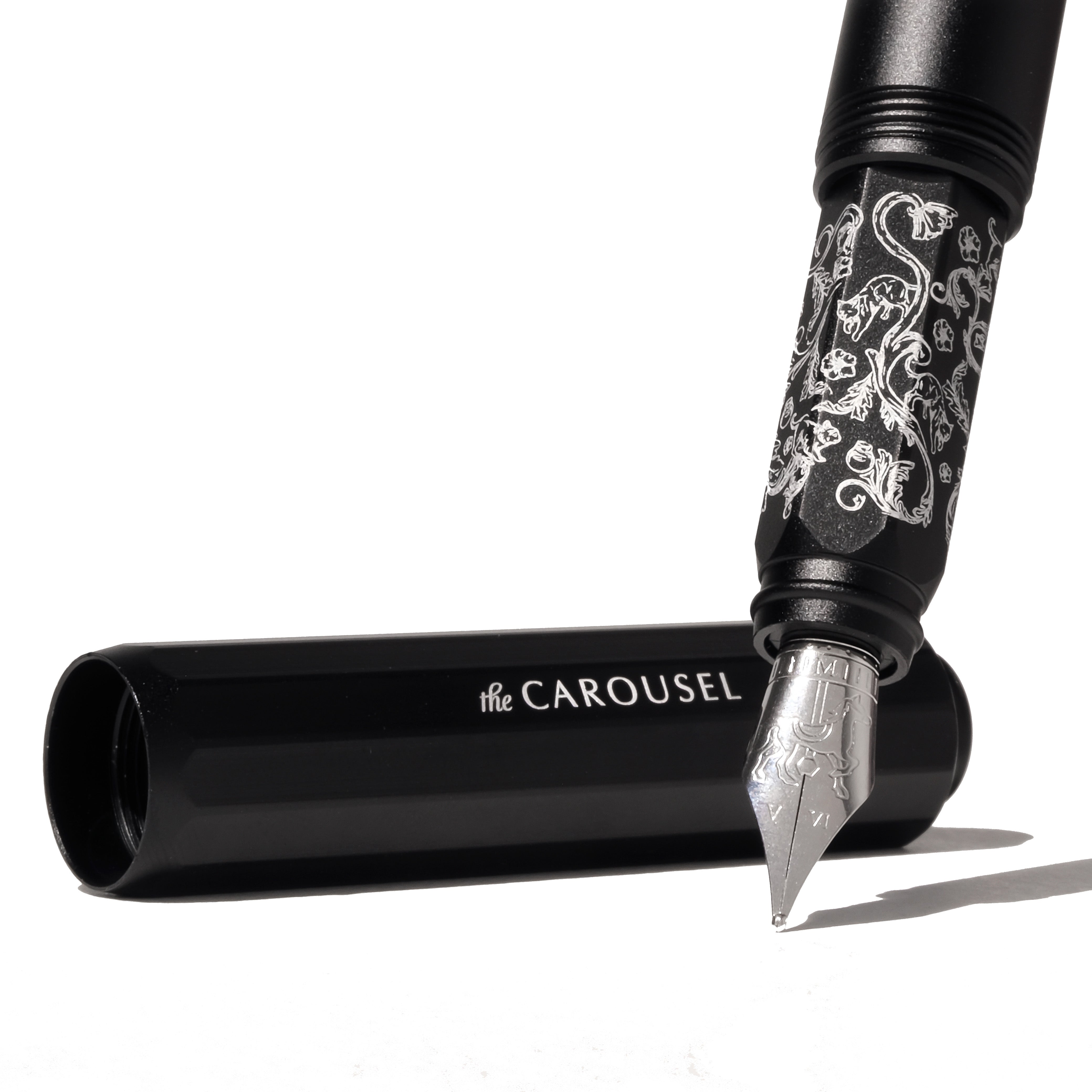 Aluminum Carousel Fountain Pen - Bearrington Black