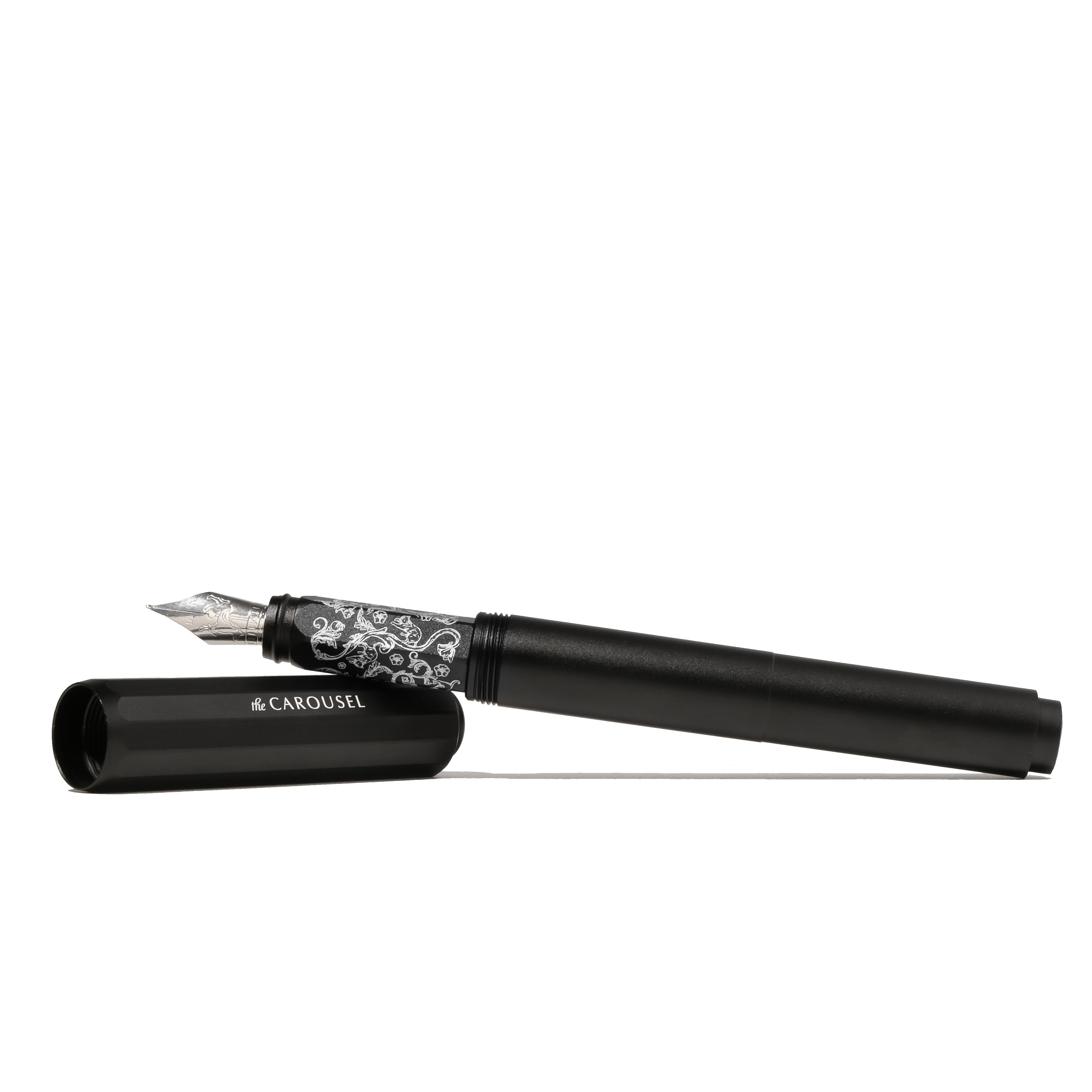 Aluminum Carousel Fountain Pen - Bearrington Black