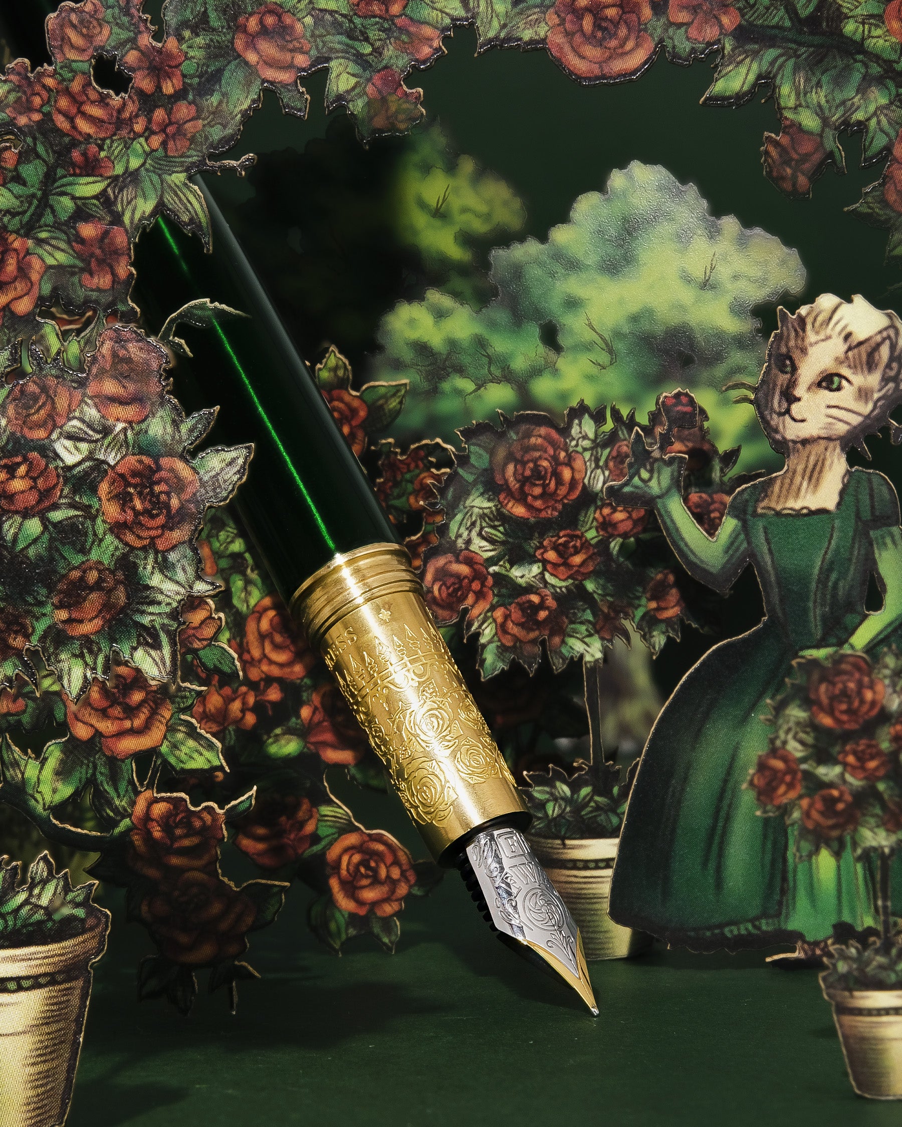 The Bijou Fountain Pen - Emerald Gardens